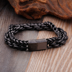 Fashion High Quality Cool Men 316L Fine Stainless Steel Link Black Chain Bracelets