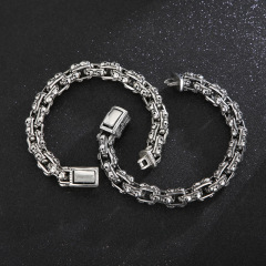 Fashion High Quality Cool Men 316L Fine Stainless Steel Link Retro Black Skulls Chain Bracelets