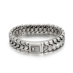 Fashion Punk Style Men Fine 316L Stainless Steel Retro Fish Bone Chain Bracelets
