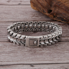 Fashion Punk Style Men Fine 316L Stainless Steel Retro Fish Bone Chain Bracelets