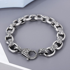 Fashion Punk Style Men Fine 316L Stainless Steel Retro Totem Charms Chain Bracelets