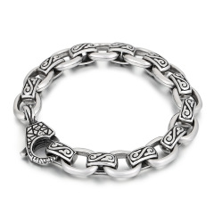 Fashion Punk Style Men Fine 316L Stainless Steel Retro Totem Charms Chain Bracelets