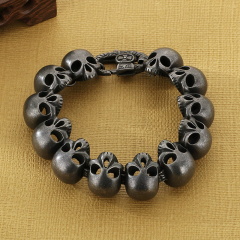 Fashion Punk Style Men Fine 316L Stainless Steel Retro Luck Charms Chain Bracelets