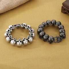 Fashion Punk Style Men Fine 316L Stainless Steel Retro Luck Charms Chain Bracelets