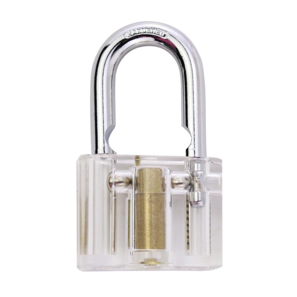 3-Pack Practice Padlock Set Crystal Visible Cutaway Training Lock for Locksmith Pick Lock-5
