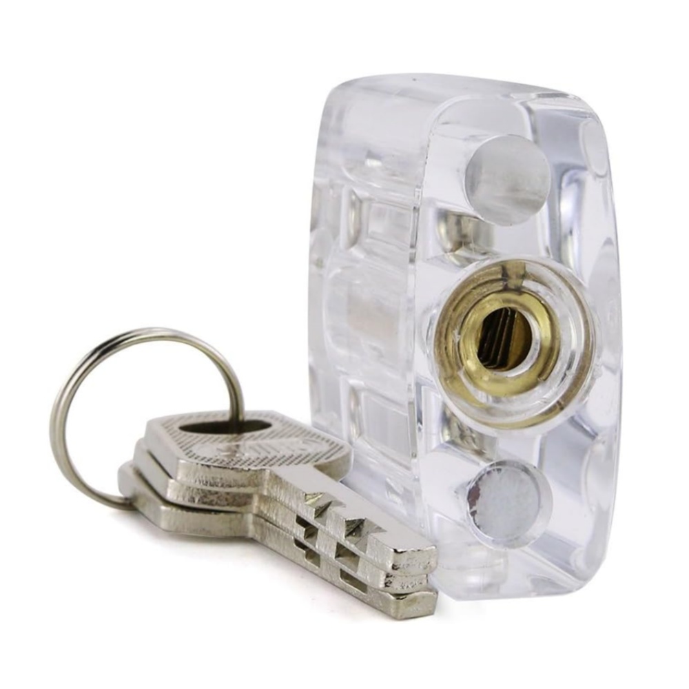 3-Pack Practice Padlock Set Crystal Visible Cutaway Training Lock for Locksmith Pick Lock-6