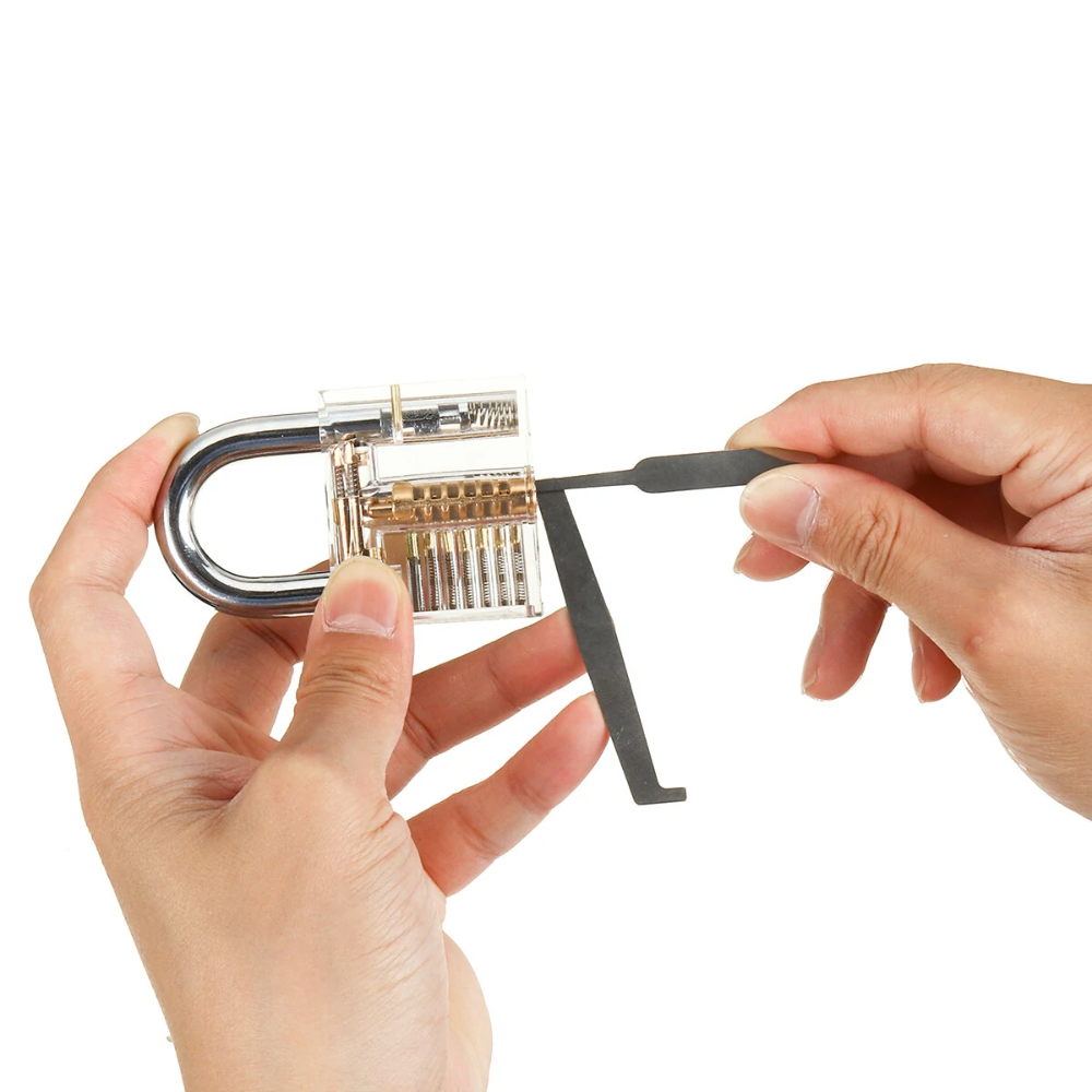 22PCS Stainless steel Lock Picks and Padlocks Set with Lock Picking Wrench Locksmith Tools-6