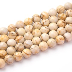 Hubei White Turquoise Smooth Rounds, Approx 6-10mm, 38cm/strand