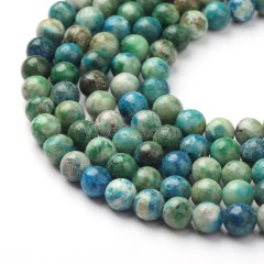 Dyed Blue&Green Color Dolomite Smooth Rounds, Approx 6-10mm, 38cm/strand