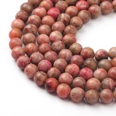 Dyed Red Color Calcite Smooth Rounds, Approx 6-10mm, 38cm/strand