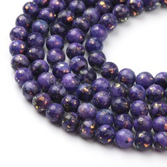 Dyed Purple Opal Color Stone Smooth Rounds, Approx 6-10mm, 38cm/strand