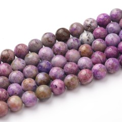 Dyed Purple Color Calcite Smooth Rounds, Approx 6-10mm, 38cm/strand
