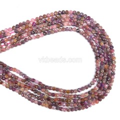 AB Grade Natural Ruby Faceted Coins, Approx 4mm, 38cm/strand