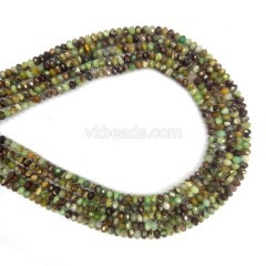 Chrysoprase Faceted Rondelles, Approx 2x3mm, 38cm/strand