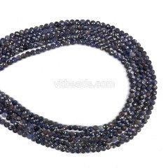 Sapphire Faceted Coins, Approx 4mm, 38cm/strand
