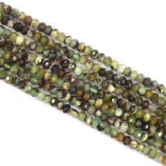 Chrysoprase Faceted Rondelles, Approx 2x3mm, 38cm/strand