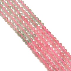 Mixed Green&Red Strawberry Quartz Faceted Rounds, Approx 2-4mm, 38cm/strand