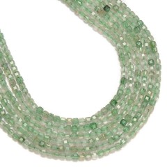 Green Strawberry Quartz Faceted Cubes, Approx 2.5x2.5mm, 38cm/strand