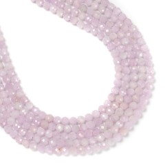 Natural Kunzite Faceted Rounds, Approx 2-4mm, 38cm/strand