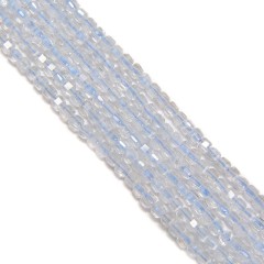 Natural Blue Topaz Faceted Cubes, Approx 2.5x2.5mm, 38cm/strand