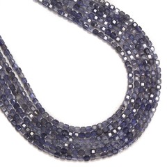 Iolite Faceted Cubes, Approx 2.5x2.5mm, 38cm/strand