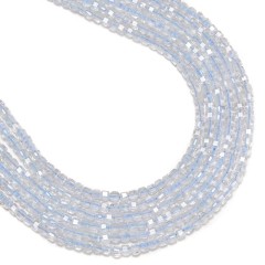 Natural Blue Topaz Faceted Cubes, Approx 2.5x2.5mm, 38cm/strand