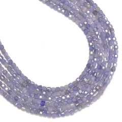 Tanzanite Faceted Cubes, Approx 2.5x2.5mm, 38cm/strand