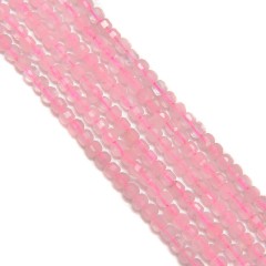 Rose Quartz Faceted Cubes, Approx 2.5x2.5mm, 38cm/strand