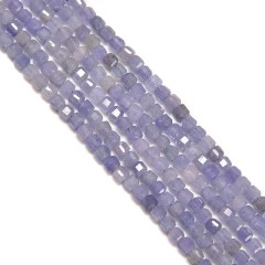 Tanzanite Faceted Cubes, Approx 2.5x2.5mm, 38cm/strand
