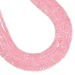 Rose Quartz Faceted Cubes, Approx 2.5x2.5mm, 38cm/strand