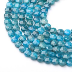Apatite Faceted Coins, Approx 4-6mm, 38cm/strand
