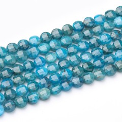 Apatite Faceted Coins, Approx 4-6mm, 38cm/strand