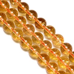 Yellow Crackle Crystal Smooth Rounds, Approx 6-18mm, 38cm/strand