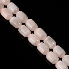 Dyed Peach Color Selenite Barrel Beads, Approx 6x9mm, 38cm/strand