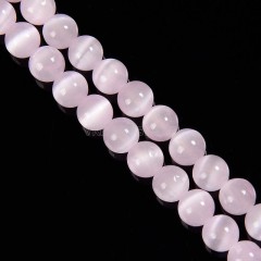 Dyed Pinkish Purple Color Selenite Smooth Rounds, Approx 6-10mm, 38cm/strand