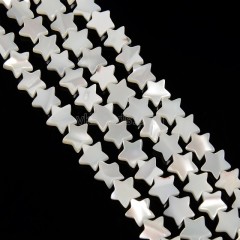 White Natural Trochid Shell/Trochus Shell Smooth Star Shaped Beads, Approx 8-8.3mm, 38cm/strand