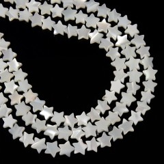 White Natural Trochid Shell/Trochus Shell Smooth Star Shaped Beads, Approx 8-8.3mm, 38cm/strand