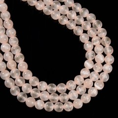 Dyed Peach Color Selenite Smooth Rounds, Approx 6-10mm, 38cm/strand