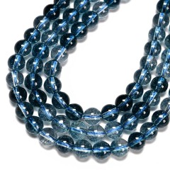 Light Blue Phantom Quartz Crackle Crystal Smooth Rounds, Approx 6-12mm, 38cm/strand