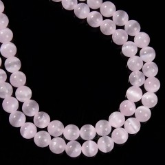 Dyed Pinkish Purple Color Selenite Smooth Rounds, Approx 6-10mm, 38cm/strand