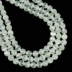 Dyed Light Green Color Selenite Smooth Rounds, Approx 6-10mm, 38cm/strand