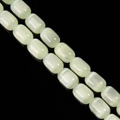 Dyed Lemon Green Color Selenite Barrel Beads, Approx 6x9mm, 38cm/strand