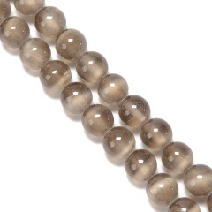 Dyed Grey Color Selenite Smooth Rounds, Approx 6-10mm, 38cm/strand