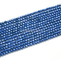 Dark Royalblue Cubic Zirconia Faceted Rounds, Approx 2-5mm, 38cm/strand