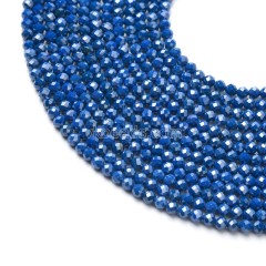 Dark Royalblue Cubic Zirconia Faceted Rounds, Approx 2-5mm, 38cm/strand