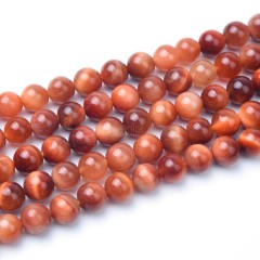 Orange Tiger Eye Smooth Rounds, Approx 6-10mm, 38cm/strand