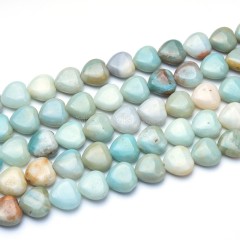 Amazonite Smooth Puffy Hearts, Approx 8-12mm, 38cm/strand