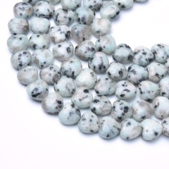 Sesame Jasper/Kiwi Jasper Smooth Puffy Hearts, Approx 8-12mm, 38cm/strand