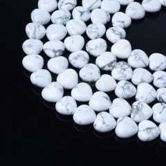 Howlite Smooth Puffy Hearts, Approx 8-12mm, 38cm/strand