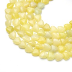 Lemon Jade Smooth Puffy Hearts, Approx 8-12mm, 38cm/strand